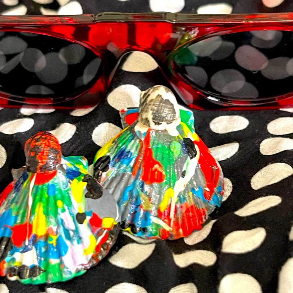 One of a kind expressional Abstract Seashell earrings